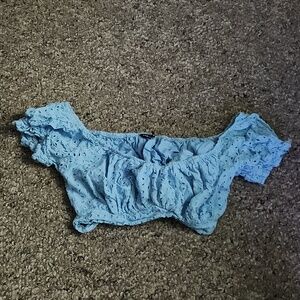 Baby blue crop top